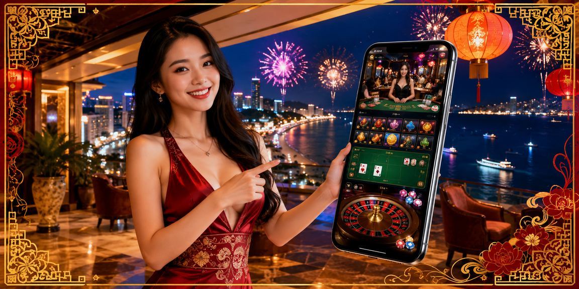 Người dùng trải nghiệm ứng dụng casino trên điện thoại tại bãi biển Vũng Tàu